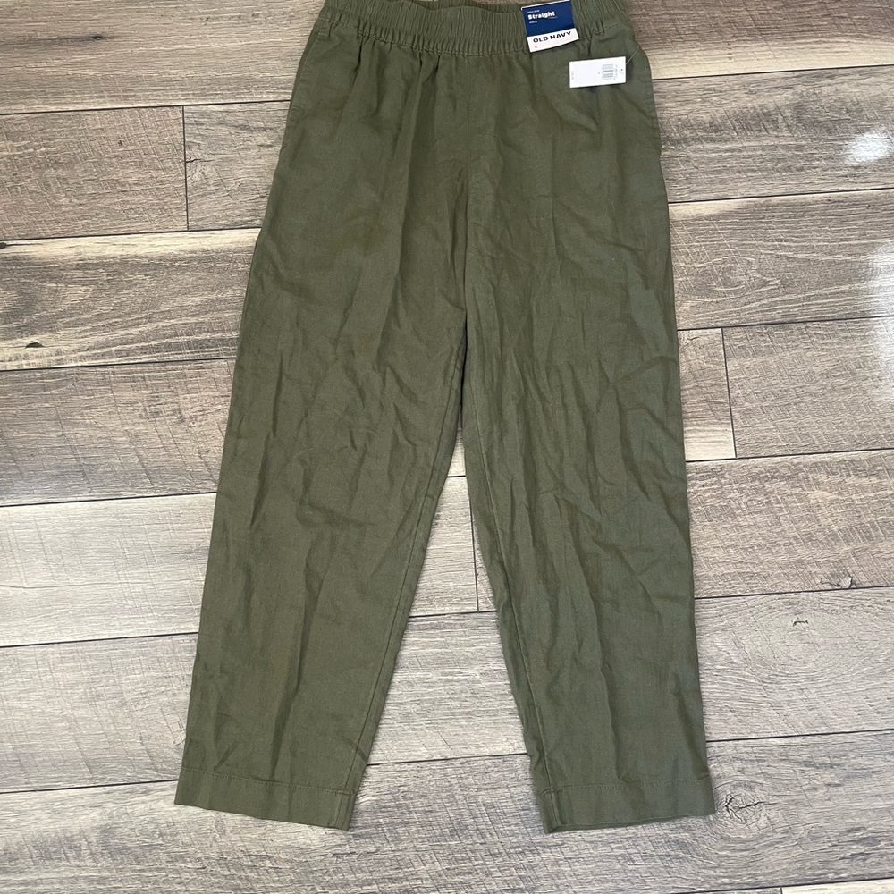 Women’s Old Navy Olive Green Strait Leg Pants NEW